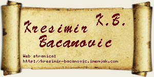 Krešimir Bacanović vizit kartica
